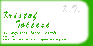 kristof toltesi business card
